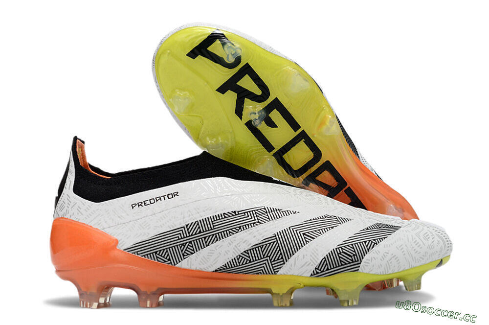 Men's Adidas Predator Accuracy+ FG Firm Ground Low-Tops Football Boots - White/Black/Orange 2