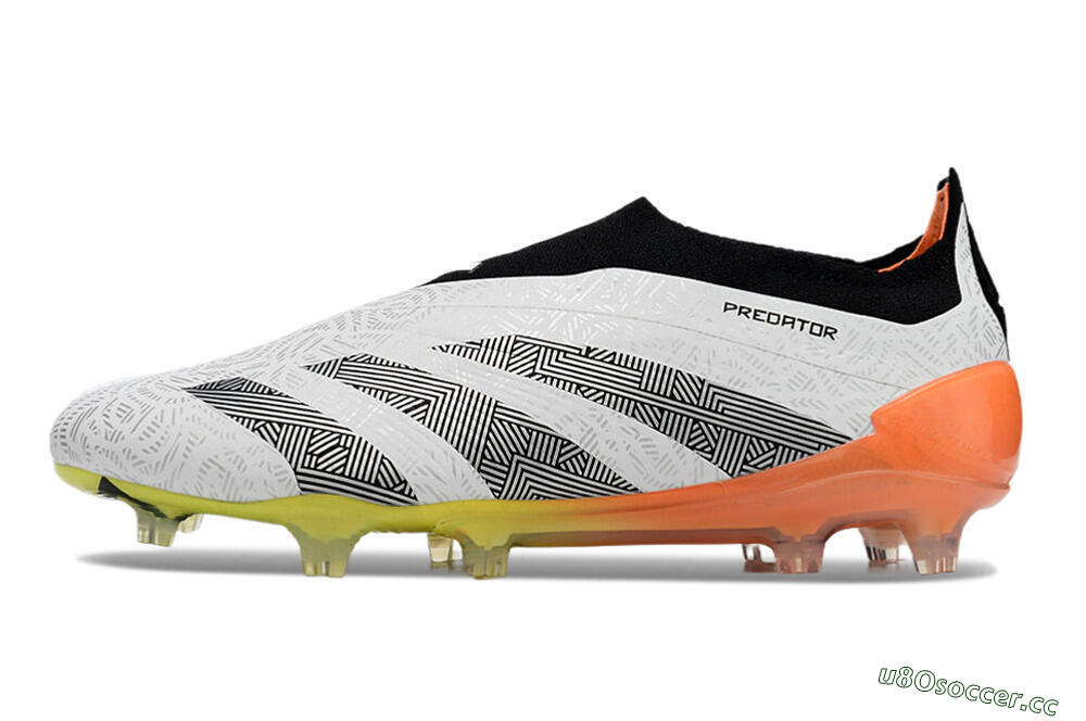 Men's Adidas Predator Accuracy+ FG Firm Ground Low-Tops Football Boots - White/Black/Orange 0