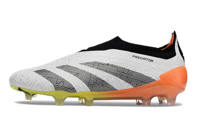 Men's Adidas Predator Accuracy+ FG Firm Ground Low-Tops Football Boots - White/Black/Orange