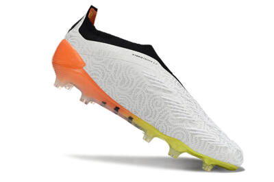 Men's Adidas Predator Accuracy+ FG Firm Ground Low-Tops Football Boots - White/Black/Orange