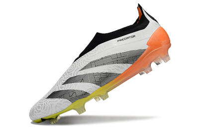 Men's Adidas Predator Accuracy+ FG Firm Ground Low-Tops Football Boots - White/Black/Orange