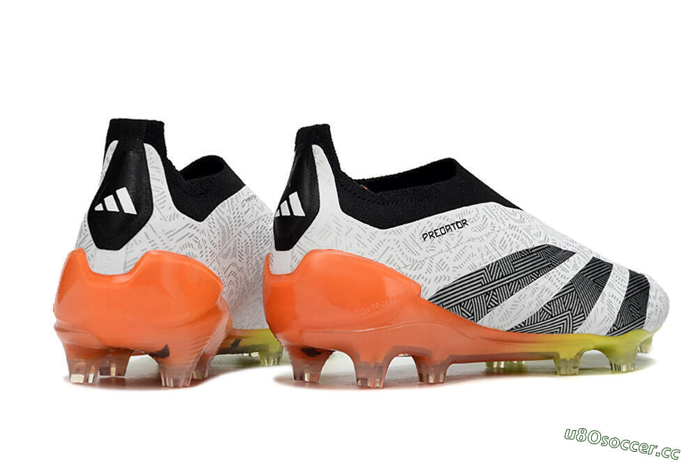 Men's Adidas Predator Accuracy+ FG Firm Ground Low-Tops Football Boots - White/Black/Orange 6