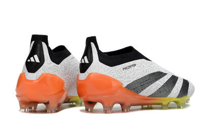 Men's Adidas Predator Accuracy+ FG Firm Ground Low-Tops Football Boots - White/Black/Orange