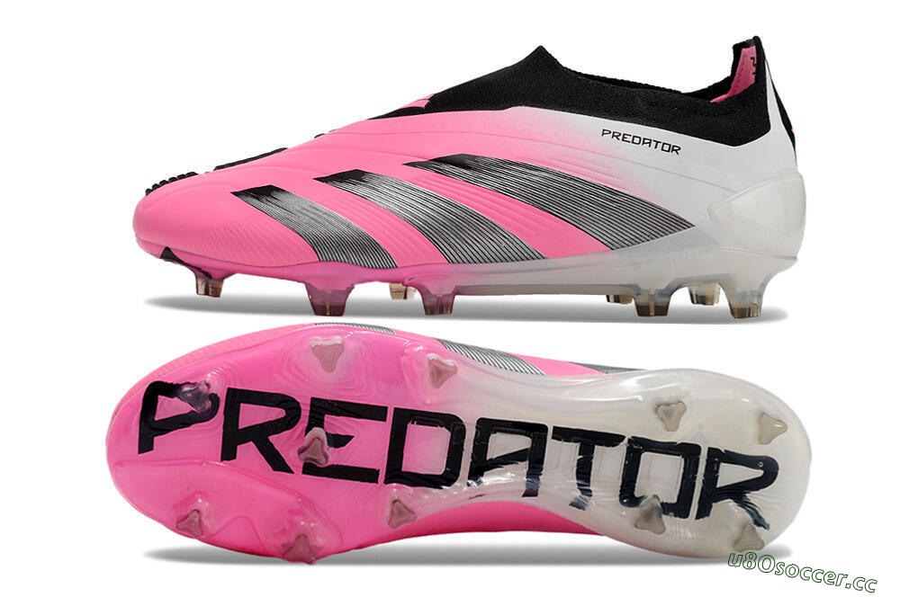 Men's Adidas Predator Accuracy+ FG Firm Ground Low-Tops Football Boots - Pink/Black/White 1