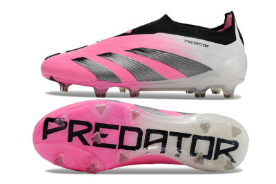 Men's Adidas Predator Accuracy+ FG Firm Ground Low-Tops Football Boots - Pink/Black/White