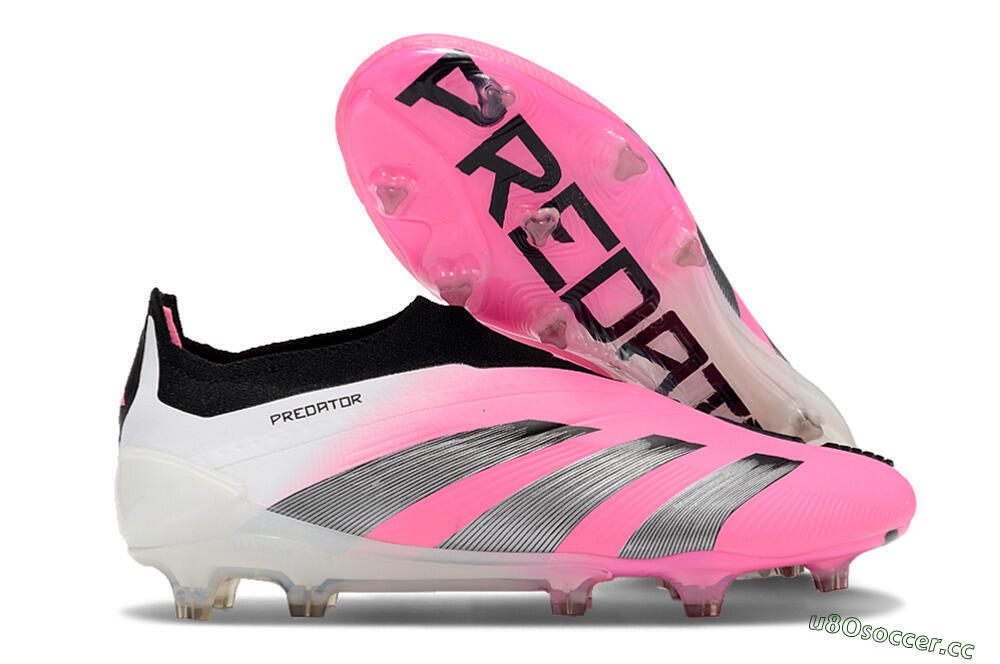 Men's Adidas Predator Accuracy+ FG Firm Ground Low-Tops Football Boots - Pink/Black/White 2