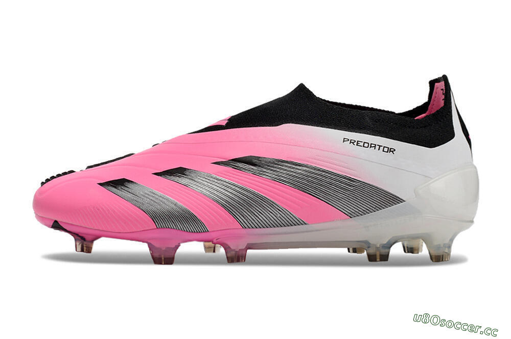 Men's Adidas Predator Accuracy+ FG Firm Ground Low-Tops Football Boots - Pink/Black/White 0