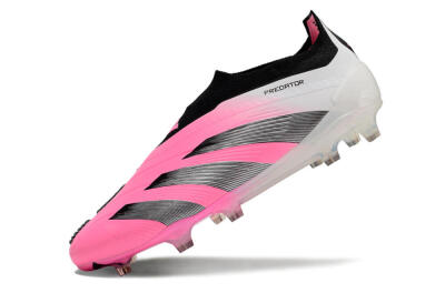 Men's Adidas Predator Accuracy+ FG Firm Ground Low-Tops Football Boots - Pink/Black/White