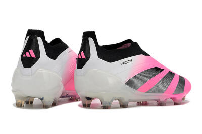 Men's Adidas Predator Accuracy+ FG Firm Ground Low-Tops Football Boots - Pink/Black/White
