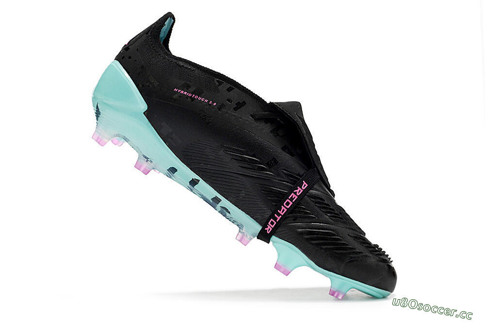Men's Adidas Predator Elite Foldover Tongue FG Firm Ground Low-Tops Football Boots - Black/Jade/Purple 4