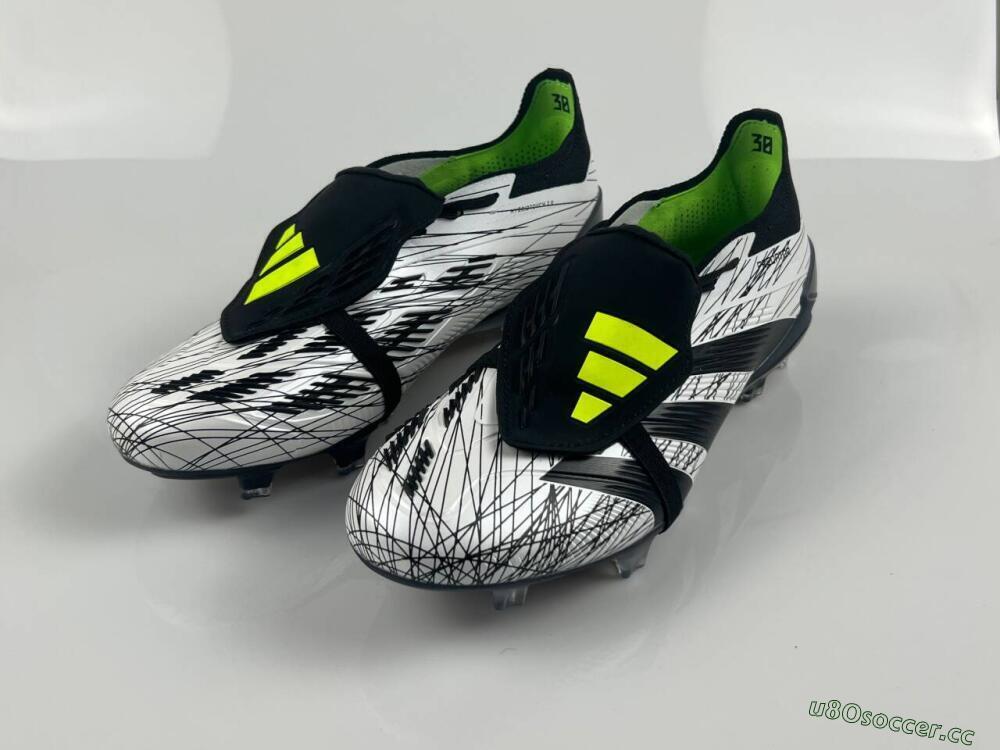 Men's Adidas Predator Elite Foldover Tongue FG Firm Ground Low-Tops Football Boots - White/Black/Yellow