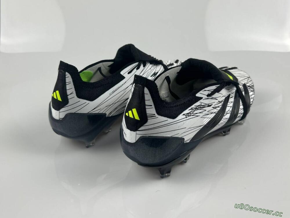 Men's Adidas Predator Elite Foldover Tongue FG Firm Ground Low-Tops Football Boots - White/Black/Yellow