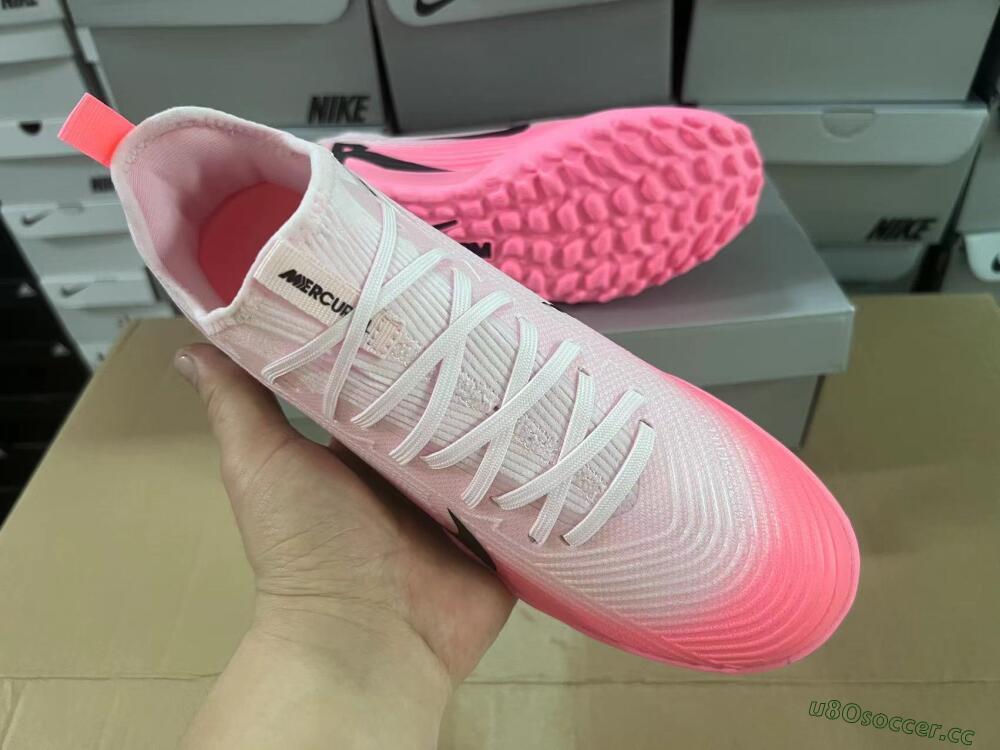 Men's Nike Air Zoom Mercurial Vapor 15 Pro TF Artificial Turf Low-Tops Football Shoes - Pink/Black