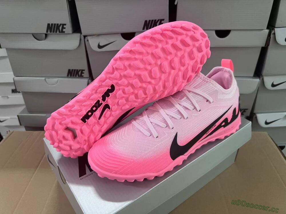 Men's Nike Air Zoom Mercurial Vapor 15 Pro TF Artificial Turf Low-Tops Football Shoes - Pink/Black