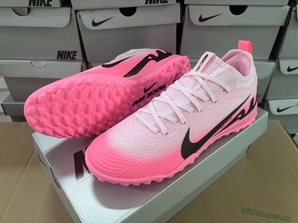 Men's Nike Air Zoom Mercurial Vapor 15 Pro TF Artificial Turf Low-Tops Football Shoes - Pink/Black