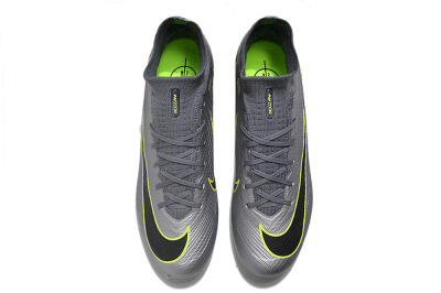 Unisex Nike Air Zoom Mercurial Superfly 9 Elite FG Firm Ground High-Tops Football Boots - Silver/Grey/Green