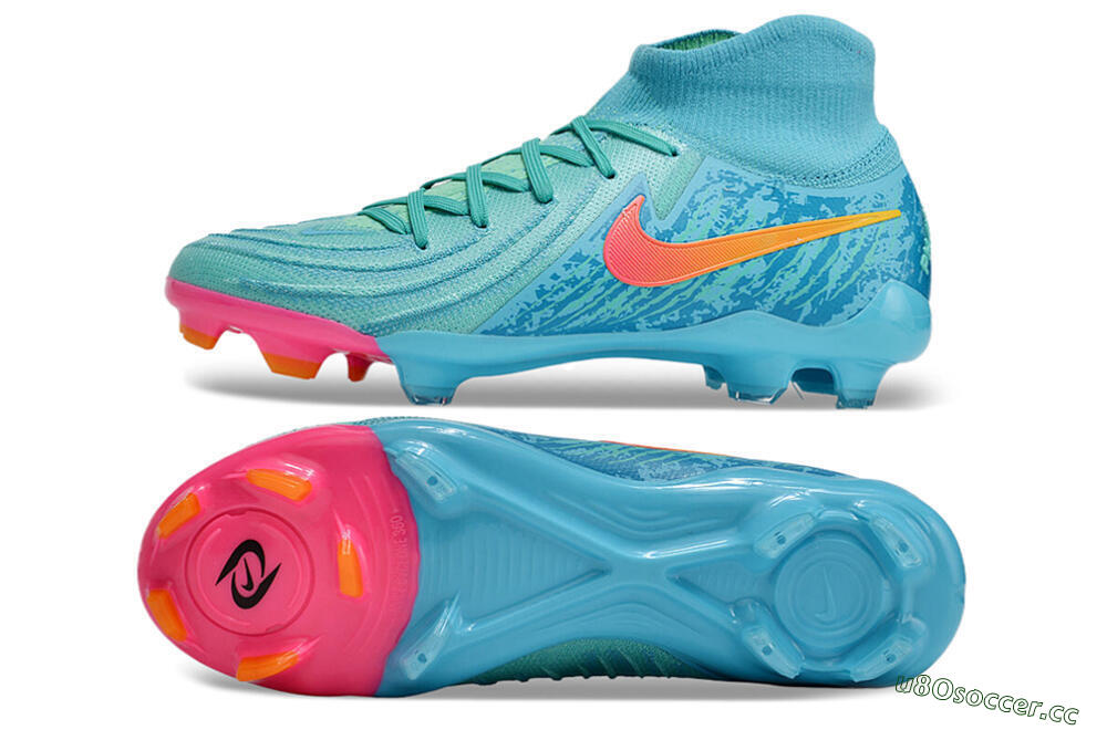 Men's Nike Phantom Luna Elite FG Firm Ground High-Tops Football Boots - Jade/Blue/Orange 1