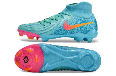 Men's Nike Phantom Luna Elite FG Firm Ground High-Tops Football Boots - Jade/Blue/Orange