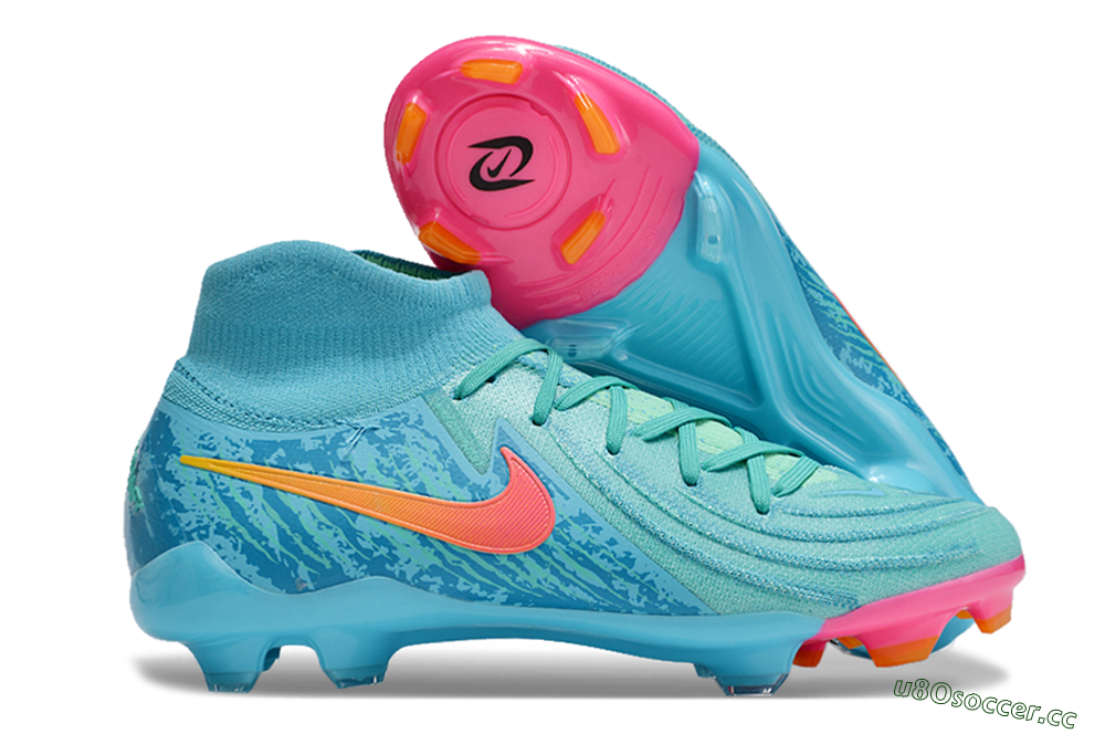 Men's Nike Phantom Luna Elite FG Firm Ground High-Tops Football Boots - Jade/Blue/Orange 2