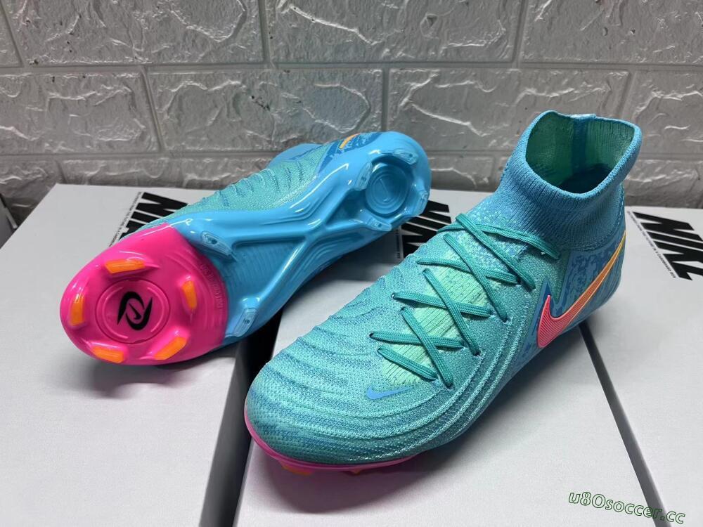 Men's Nike Phantom Luna Elite FG Firm Ground High-Tops Football Boots - Jade/Blue/Orange
