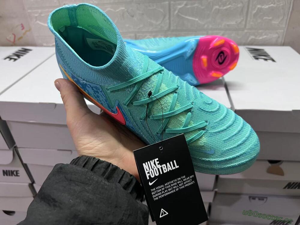Men's Nike Phantom Luna Elite FG Firm Ground High-Tops Football Boots - Jade/Blue/Orange