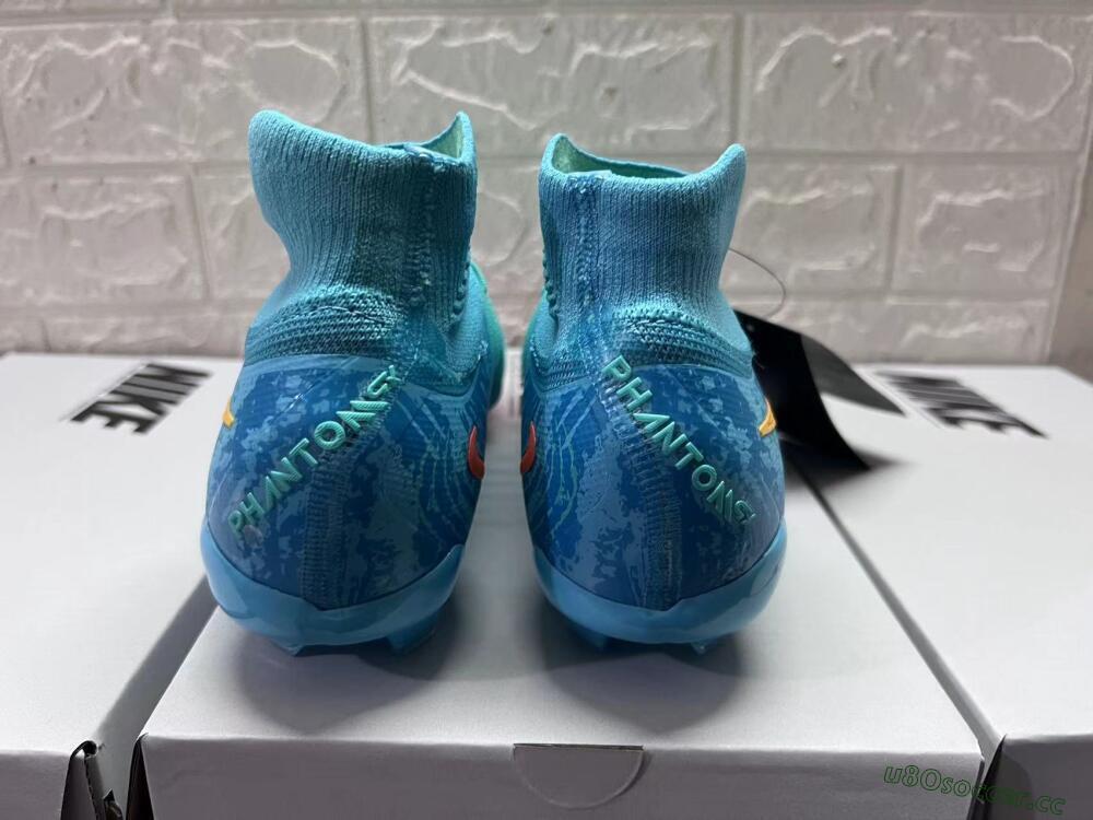 Men's Nike Phantom Luna Elite FG Firm Ground High-Tops Football Boots - Jade/Blue/Orange