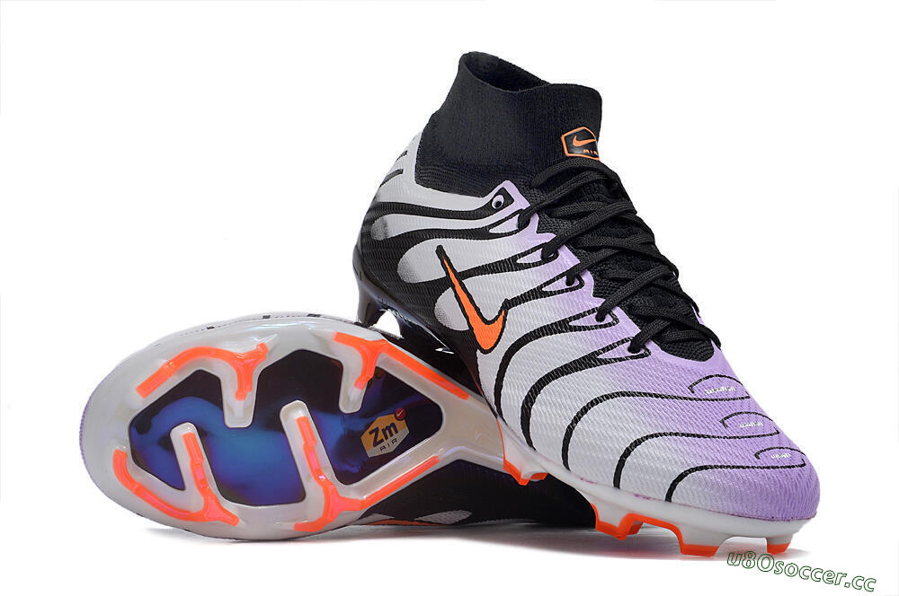 Unisex Nike Air Zoom Mercurial Superfly 9 Elite FG Firm Ground High-Tops Football Boots - Purple/Black/Orange 1