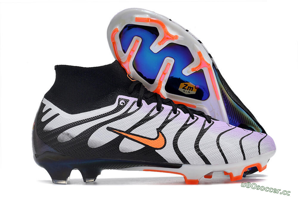 Unisex Nike Air Zoom Mercurial Superfly 9 Elite FG Firm Ground High-Tops Football Boots - Purple/Black/Orange 2