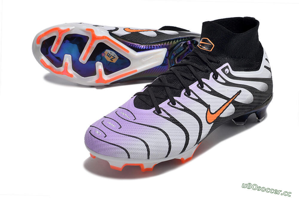 Unisex Nike Air Zoom Mercurial Superfly 9 Elite FG Firm Ground High-Tops Football Boots - Purple/Black/Orange 3