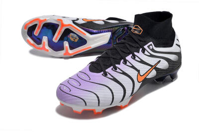 Unisex Nike Air Zoom Mercurial Superfly 9 Elite FG Firm Ground High-Tops Football Boots - Purple/Black/Orange