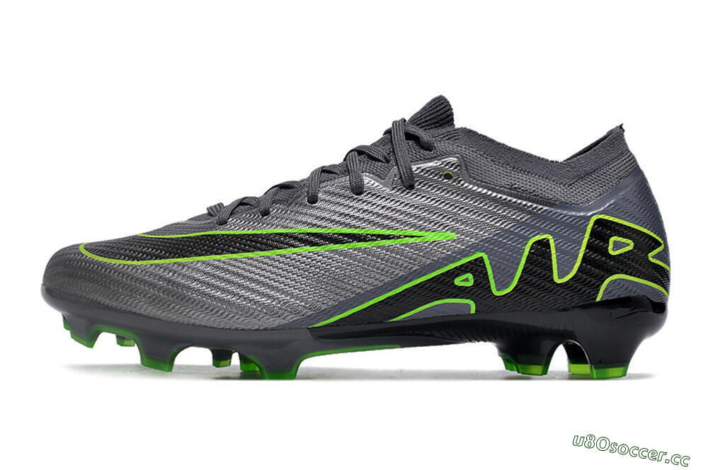 Unisex Nike Air Zoom Mercurial Vapor 15 Elite FG Firm Ground Low-Tops Football Boots - Silver/Grey/Green 0