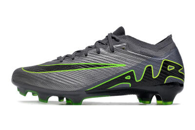 Unisex Nike Air Zoom Mercurial Vapor 15 Elite FG Firm Ground Low-Tops Football Boots - Silver/Grey/Green