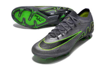 Unisex Nike Air Zoom Mercurial Vapor 15 Elite FG Firm Ground Low-Tops Football Boots - Silver/Grey/Green