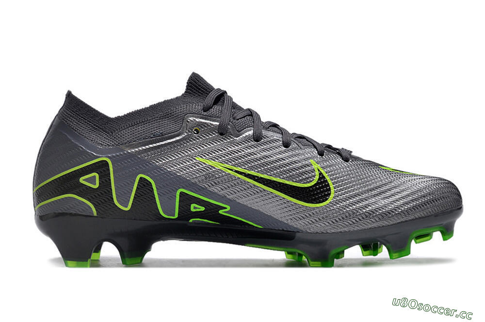 Unisex Nike Air Zoom Mercurial Vapor 15 Elite FG Firm Ground Low-Tops Football Boots - Silver/Grey/Green 4