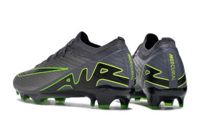 Unisex Nike Air Zoom Mercurial Vapor 15 Elite FG Firm Ground Low-Tops Football Boots - Silver/Grey/Green