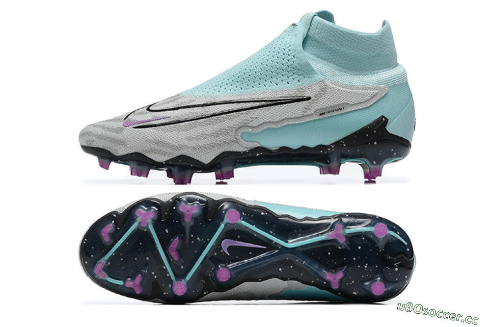 Men's Nike Phantom GX DF Elite FG Firm Ground High-Tops Football Boots - Grey/Green/Black 1