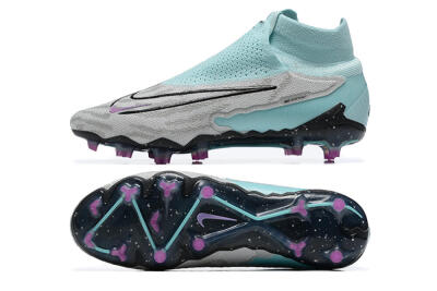 Men's Nike Phantom GX DF Elite FG Firm Ground High-Tops Football Boots - Grey/Green/Black