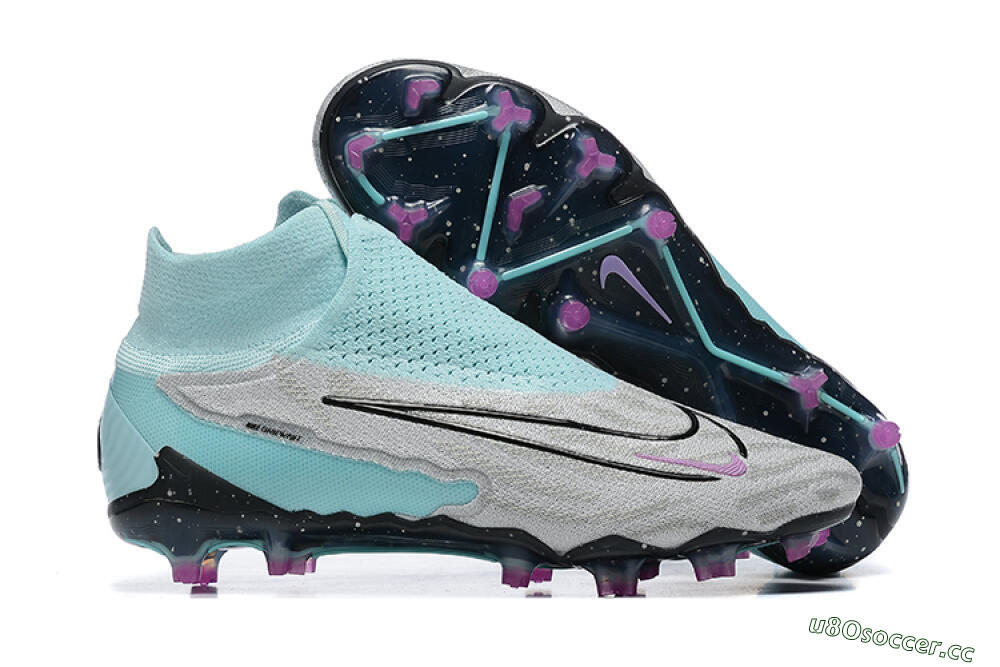 Men's Nike Phantom GX DF Elite FG Firm Ground High-Tops Football Boots - Grey/Green/Black 2