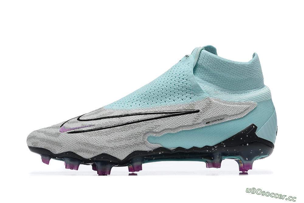 Men's Nike Phantom GX DF Elite FG Firm Ground High-Tops Football Boots - Grey/Green/Black 0