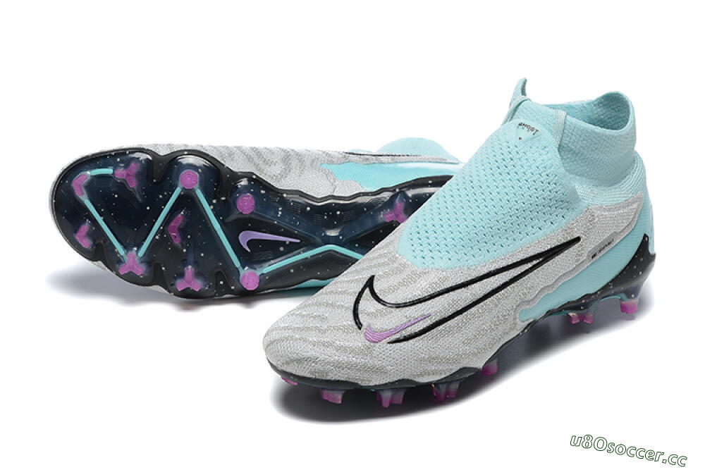 Men's Nike Phantom GX DF Elite FG Firm Ground High-Tops Football Boots - Grey/Green/Black 3
