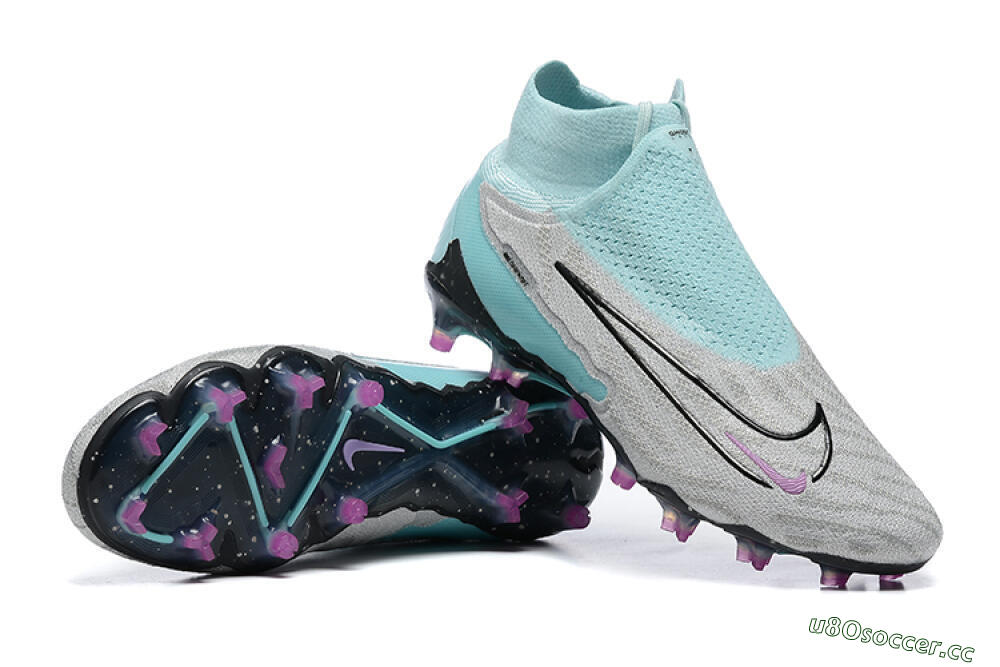 Men's Nike Phantom GX DF Elite FG Firm Ground High-Tops Football Boots - Grey/Green/Black 4