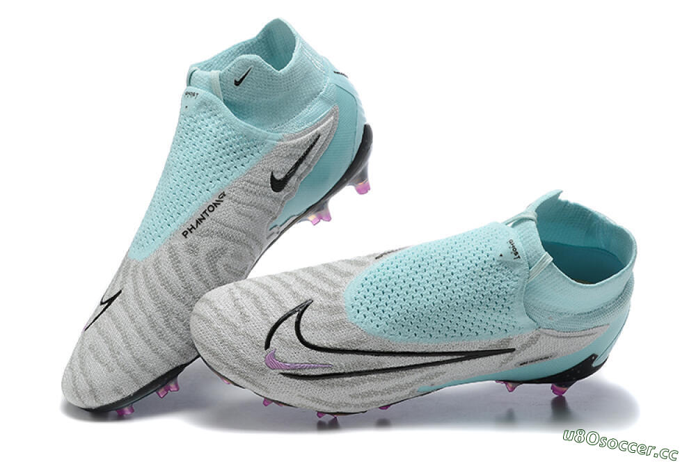 Men's Nike Phantom GX DF Elite FG Firm Ground High-Tops Football Boots - Grey/Green/Black 6