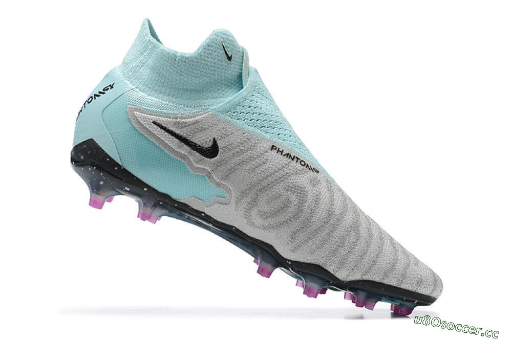 Men's Nike Phantom GX DF Elite FG Firm Ground High-Tops Football Boots - Grey/Green/Black 7