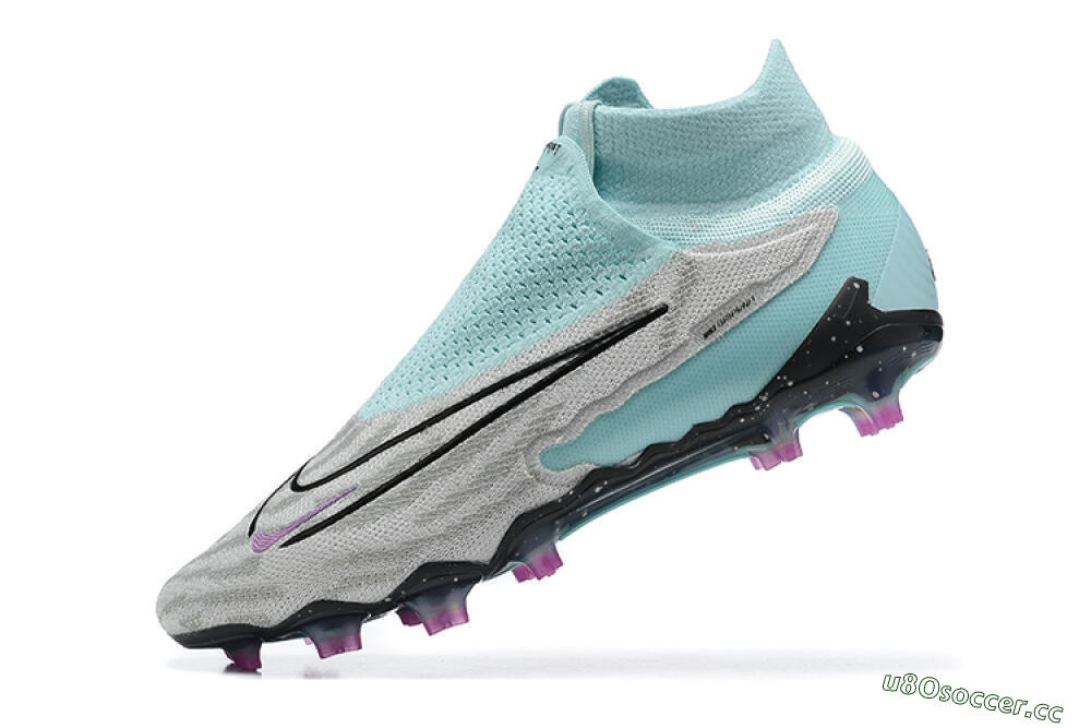 Men's Nike Phantom GX DF Elite FG Firm Ground High-Tops Football Boots - Grey/Green/Black 8