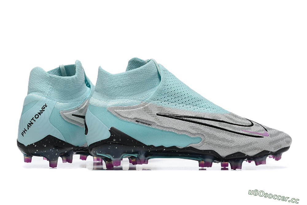 Men's Nike Phantom GX DF Elite FG Firm Ground High-Tops Football Boots - Grey/Green/Black 9