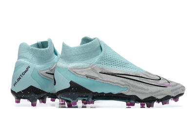 Men's Nike Phantom GX DF Elite FG Firm Ground High-Tops Football Boots - Grey/Green/Black