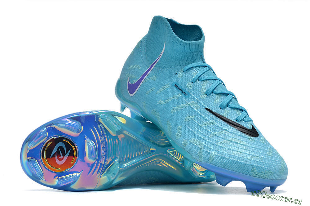 Men's Nike Phantom Luna Elite FG Firm Ground High-Tops Football Boots - Blue/Black/Gold 3