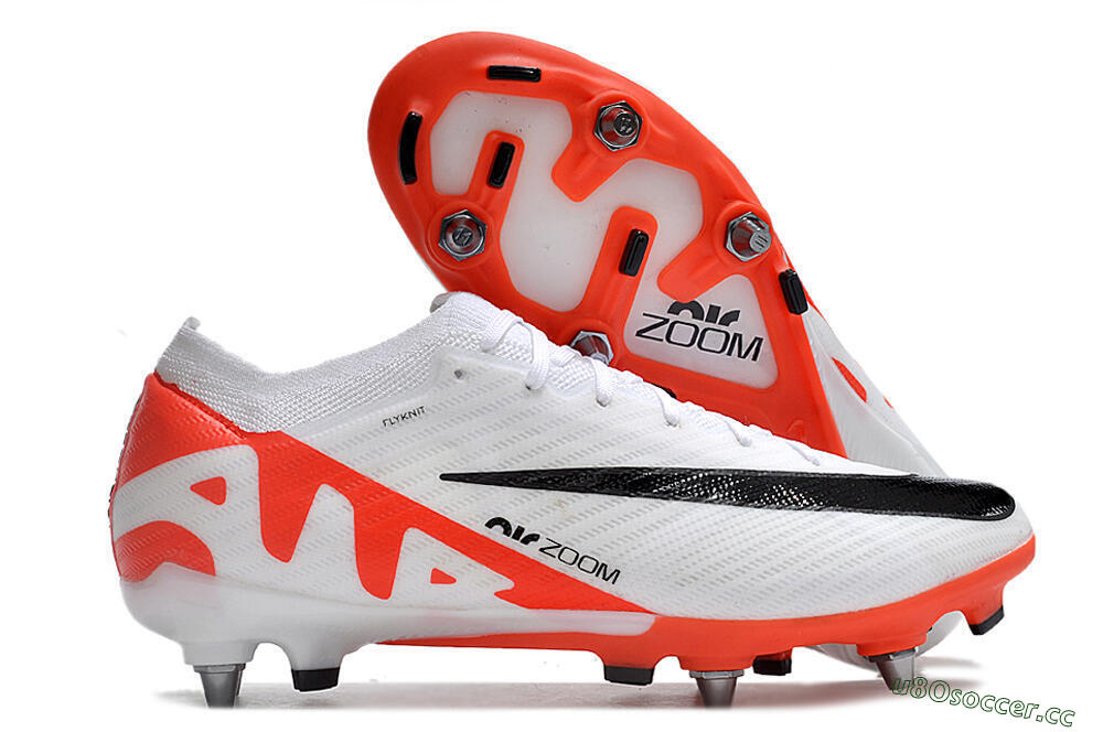 Men's Nike Air Zoom Mercurial Vapor 15 Elite SG Soft Ground Low-Tops Football Boots - White/Black/Red 2