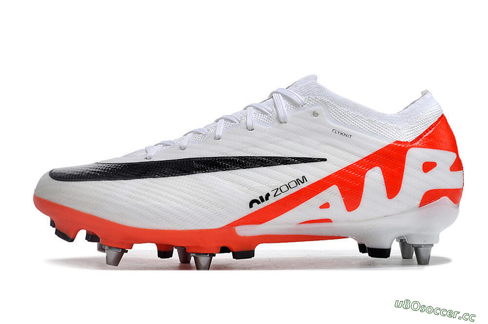 Men's Nike Air Zoom Mercurial Vapor 15 Elite SG Soft Ground Low-Tops Football Boots - White/Black/Red 0