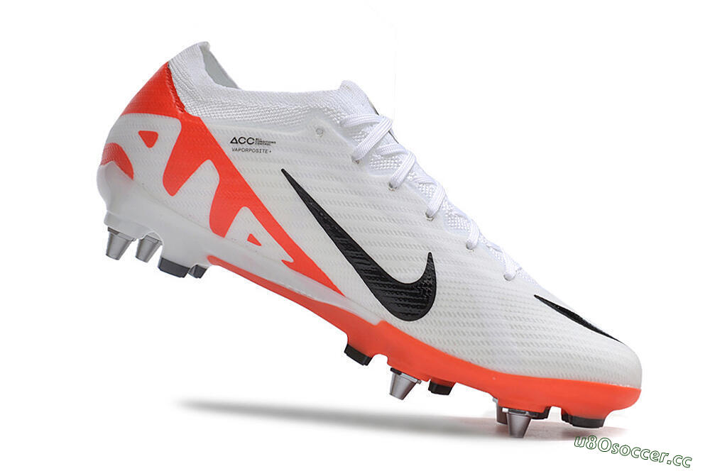 Men's Nike Air Zoom Mercurial Vapor 15 Elite SG Soft Ground Low-Tops Football Boots - White/Black/Red 4